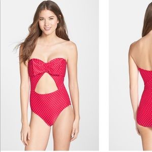 NWT Betsey Johnson One Piece Cutout Swimsuit Med